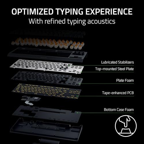 Razer BlackWidow V4 TKL 무선 게이밍 키보드, 오렌지 스위치 — 사진 4
