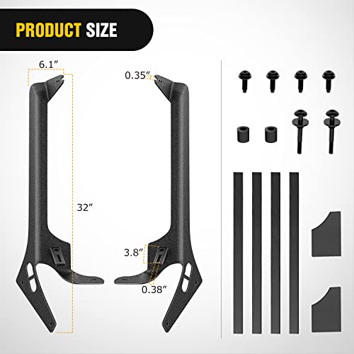 Nilight Windshield Frame A-Pillar Mounting Bracket for 52 Inch Straight Light Bar and Light Pods Compatible with 2018 2019 2020 2021 2022 2023 2024 2025 2026 Wrangler JL JLU/Gladiator JT Black by Nilight - Image 2