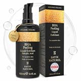 Satin Naturel Acide Salicylique Exfoliant 100ml – Peeling Visage BHA à l’Aloe Vera BIO pour Peau Sensible – Gommage Anti Points Noirs & Imperfections – Soin Visage à l’Acide Salicylique