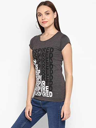 Image of Modeve Women Printed Cotton Blend Half Sleeve Round Neck T-Shirt for Summer