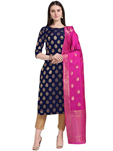 Alamara Fashion Ready to Wear Indian/Pakistani Designer Ethnic Wear Dhoti Patiala Palazzo Pant Salwar Suit for Women (Blue & Beige, XS)