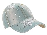 Vintage Look Mütze Cap mit Strass-Steinchen und Glitzer