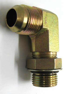 AF C5515L-10-10 - 5/8 Male JIC (7/8''-14 Threads) x 5/8 Male O-Ring Boss (7/8''-14 Threads) - 90° Long Straight Thread Elbow