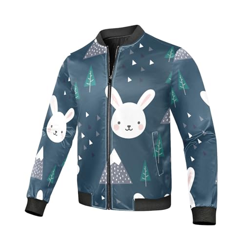 KLL Happy Cute Bunny in The Forest Jaqueta de chuva leve à prova d'água jaqueta corta-vento jaqueta
