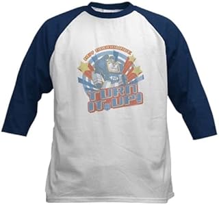 CafePress Turn It Up Sound Wave Kids Baseball Tee Kids Cotton Baseball Jersey, 3/4 Raglan Sleeve Shirt Navy/White