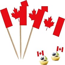 Canada Toothpick Flag Canadian National Small Mini Cocktail Fruit Cupcakes Toppers Food Stick Flags Decorations,100 Pack