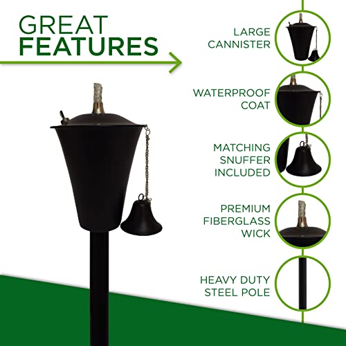 Legends Kona Outdoor Garden Torch With Pole And Matching Snuffer (Smooth Black ) #TOP1