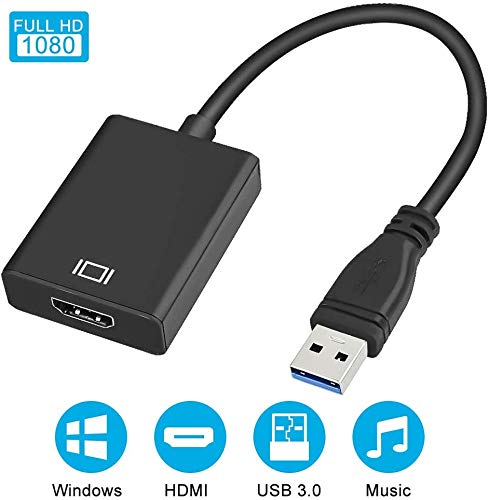 USB to HDMI Adapter,USB 3.0/2.0 to HDMI 1080P Video Graphics Cable Converter