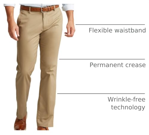 Image of Dockers Mens Straight Fit Signature Lux Cotton Stretch Khaki Pant