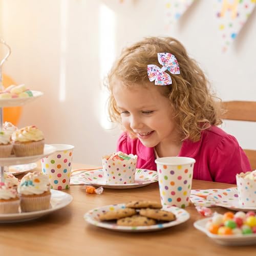 2 pzas Clips para el cabello de moño colorido para cumpleaños miniatura 5