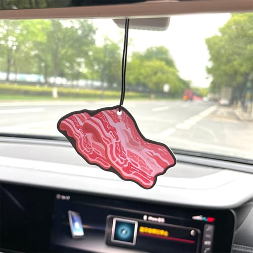 Image of Car Mirror Hanging Ornament, Bacon Funny Vehicle Interior Decor, Universal Decoration Accessories for SUV, Sedan, Truck (Type A)