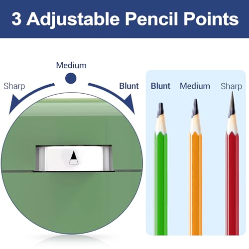 AFMAT Electric Pencil Sharpener for 6-8mm Pencils, Heavy Duty Pencil Sharpener, Fast Sharpen in 3-5s, 3 Sharpness Setting, 10,000+ Sharpenings for Classroom, School, Home, PS108 - Image 4