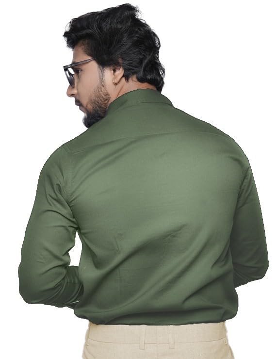 Image of Men's Slim Fit 100% Cotton Solid Full Sleeve Shirt | Premium Casual & Formal Wear for Men
