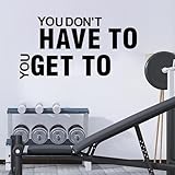 Gym Vinyl Wall Sticker Black Large Motivational Quotes Stickers Inspirational Quotes Wall Decals Removable Black Vinyl Letters Decals Positive Saying Stickers for Office Gym Home Decor