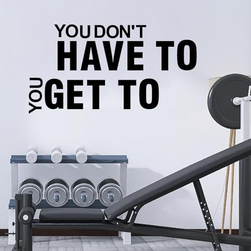 Gym Vinyl Wall Sticker Black Large Motivational Quotes Stickers Inspirational Quotes Wall Decals Removable Black Vinyl Letters Decals Positive Saying Stickers for Office Gym Home Decor