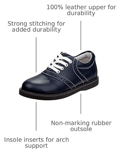 Josmo Josmo Cheer Girls Boys Oxfords Saddle Uniform School Leather Shoes (Navy, 12 Medium Little Kid)