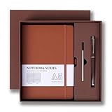 YUYUE-YY Elegant Brown Notebook and Pen Gift Set – A5 Lined Journal (215x145mm) with Premium Gift Box, Ideal for Students, Professionals & Writers Notebook and Pen Gift Box for Students Writers