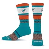 For Bare Feet NFL MIAMI DOLPHINS Friday Dress Sock Team Colors Large