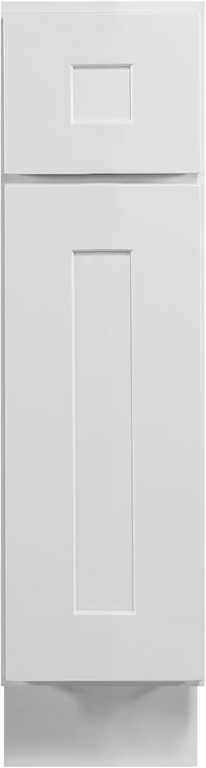 Design House Brookings Shaker Fully Assembled Base Kitchen Cabinet B9, 9 W x 24 D x 34.5 H, Painted White, Solid Wood, Design House, 613117