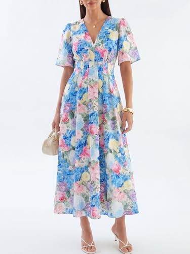 Image of Flessibili Womens Summer Floral Maxi Dress Wedding Guest Party Long Dresses 2026