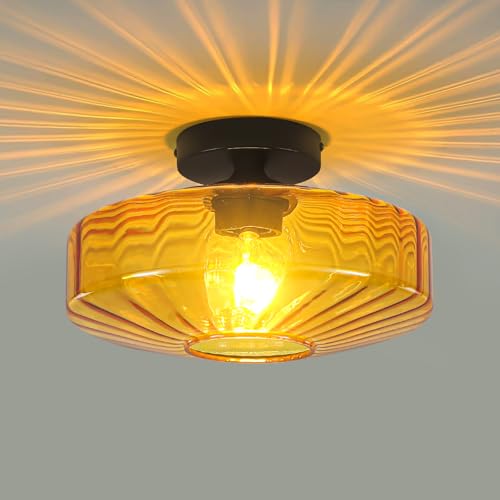 Amber Drum Light Fixture
