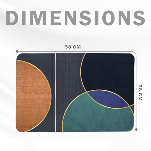 Image of Yellow Weaves 1 Pc Anti Slip Water Soaking Floor Mat, Water Absorbent Non Slip Bath Mat, Quick Dry Mat for Bathroom, Door Mat for Home, Kitchen, Office, Kitchen (Color Halo)