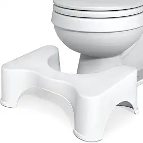 Banquinho de Pés Auxiliar Para Apoio Vaso Sanitário Posição de Cócoras Privada Ergonômico Com Base Antiderrapante Resistente Encaixe Universal