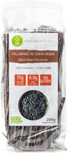 The Konjac Shop - Tallarines de Judía Negra 200g Pasta Proteica Sin Gluten, Baja en Calorías y Alta en Proteínas