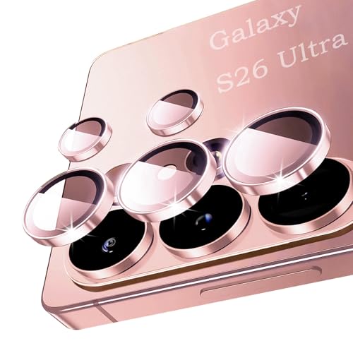 AFENGBOX 2 Pack Camera Lens Protector for Samsung Galaxy S26 Ultra 5G,9H Tempered Glass Ultra HD Anti Scratch Camera Cover Accessories for Galaxy S26 Ultra,Pink