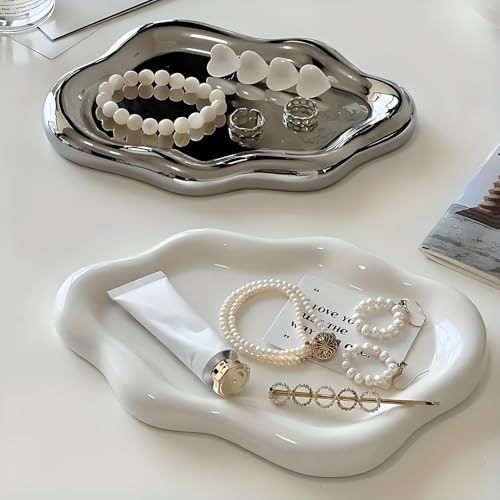 Ceramic Jewellery Dish Trinket Dish Jewelry Tray Cloud Shape Tray Perfume Tray Rings/Earrings/Bracelets/Watch/Keys Tray for Valentine's Day//Mother's Day/Birthday Gift (White) - Cosy Home Interiors Ceramic Jewellery Dish Trinket Dish Jewelry Tray Cloud Shape Tray Perfume Tray Rings/Earrings/Bracelets/Watch/Keys Tray for Valentine's Day//Mother's Day/Birthday Gift (White) - Image 5