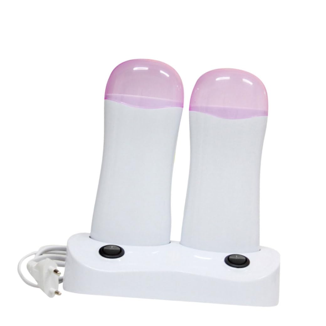 Scaldacera Depilatoria Portatile 100g Abs Bianco a Due Posti | Ascelle e Guance, Uso Ovunque in Qualsiasi Circostanza, Set Leggero con Impugnatura Facile
