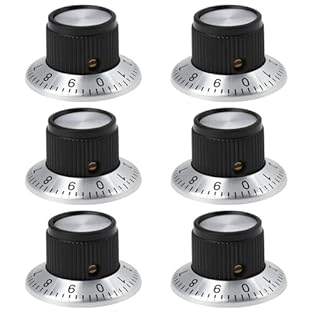 [Precise Fit & Compatibility] Dimension: 14mm (height) x 23mm (Base diameter) and fits 6.5mm diameter shaft pots. [Authentic Vintage Design] Features a classic top hat style with a black skirt and reflective chrome top. [Durable Material Construction...