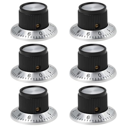 SING F LTD 6pcs 1/4\" Vintage Guitar Amp Knobs 23x14mm Black for Amplifiers Pedals