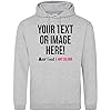 Purple Print House Personalised Hoodie Mens Womens Any Text Image Photo Custom Hoody Hooded Sweatshirt, 4XL, Black #2