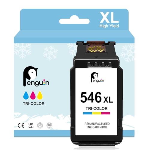 Penguin Cl-546XL Colour Ink Cartridge 546 Compatible with pixma MG2540 MG2566S MG2950S MG3050 MG2450 MG2555 TR4650 TR4551 TR4550 TS3355 TS3350 TS3300 TS3100 MG2550S MX495 Printer Ink Replacement