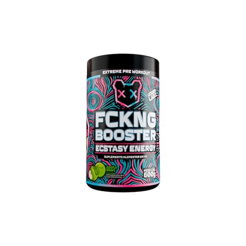 Pré-Treino FCKNG Booster | 600g - 30 doses | Energia e disposição | Under Labz (Apple Beat) - Pré-Treino de Alta Potência com Cafeína, Beta-Alanina e Taurina