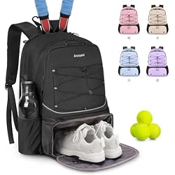 Arcoyard Tennis Bag Holds 2 Rackets, Professional Tennis Bags for Women, Tennis Backpack with Ventilated Shoe Compartment