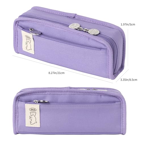 Image of Daily Purple Pencil Case, Large Capacity Pencil Pouch with Ample Storage, Simple Design for Students and Professionals