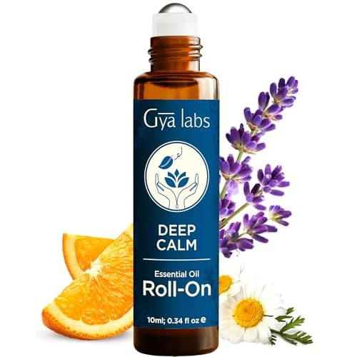 Gya Labs Deep Calm Essential Oil Roll on – Relaxing Gifts for Women, 100% Pure Natural Calming Oil, Chamomile & Lavender Aromatherapy Blend, Travel Size (0.34 Fl Oz)
