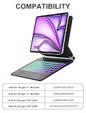 FOGARI Magic Keyboard for iPad Air 11" (M3/M2) 2025/2024, for iPad Pro 11(4th/3rd/2nd/1st Gen) with Trackpad, 7 Colors Backlit, Magic UK Layout Keyboard, Black - Image 2