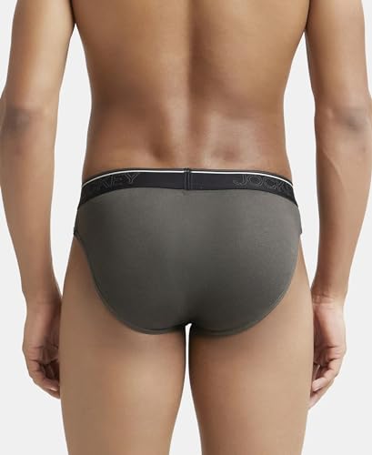 Image of Jockey 8044 Men's Super Combed Cotton Rib Solid Brief with Ultrasoft Waistband