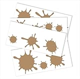 Paint Splatter Decal Set - Tan Paint Splash Stickers - Removable Paint Splatter Stickers - Wall Decals Peel and Stick Kids -Daycare Decor Art Classroom Decor Kids Bathroom Sets - 13pc