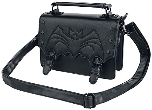 Banned Alternative Nocturne Mujer Bolsa de Mano Negro, 100% Poliuretano,
