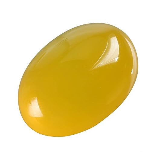 4pcs Adabele Natural Yellow Agate Translucent Gems Oval Gemstone Cabochon Double Dome Cabs Stone 18mm x 13mm (0.71" x 0.51") for Jewelry Making GCN-B36