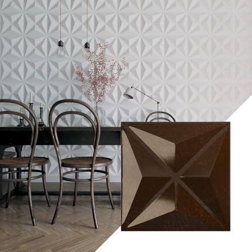 Ekena Millwork 11 7/8"W x 11 7/8"H Kent EnduraWall Decorative 3D Wall Panel, Mystic Brown (Covers 0.98 Sq. Ft.
