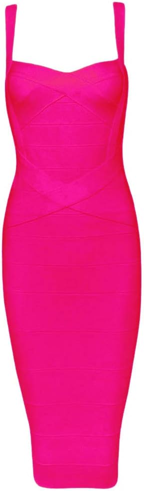 Whoinshop Women's Rayon Strap Celebrity Midi Evening Party Bandage Dress - Image 2