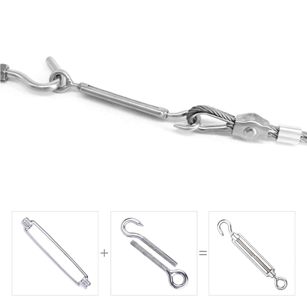 Tenditore Ad Occhiello M4 In Acciaio Inox 304, Gancio Di Tensione Per Cavi Tendicavo Confezione Da 4 95852187