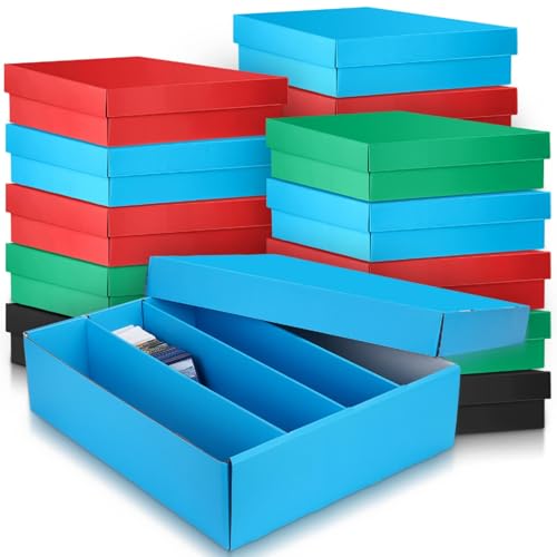 Seajan 16 Pcs 3200 Count Trading Card Storage Box Baseball Card Storage Boxes Bulk for Sports Gaming Cardboard Collecting Holder(Multicolor)