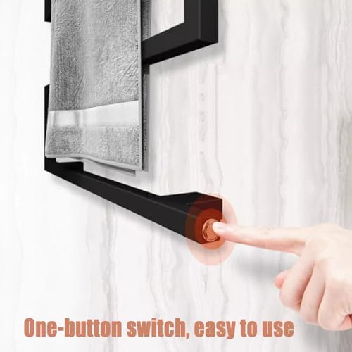 Electric Towel Warmer, with Thermostat, Wall-Mounted Heated Towel Rack, Plug-in Bathroom Towel Heater, Efficient Drying.