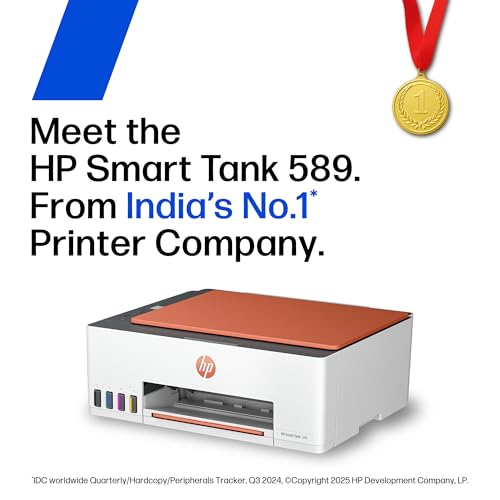Image of HP Smart Tank 589 All-in-One WiFi Colour Printer |Up to 4000 Black & 6000 Colour Prints I Print,Scan & Copy for Home /Office